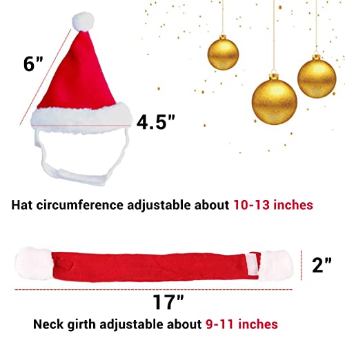 PETLESO Cat Santa Hat with Scarf, Christmas Hats for Cats Small Dog Santa Hat Christmas Costume for Cat Rabbit Puppy Doll Decoration, Red S - Image 3