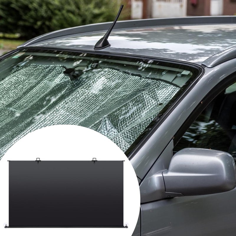 predolo Car Windshield Sun Visor Car Front Window Shade Summer Multifunctional Telescopic Privacy Blackout Keeps Your Vehicle Cool, Large - Image 2