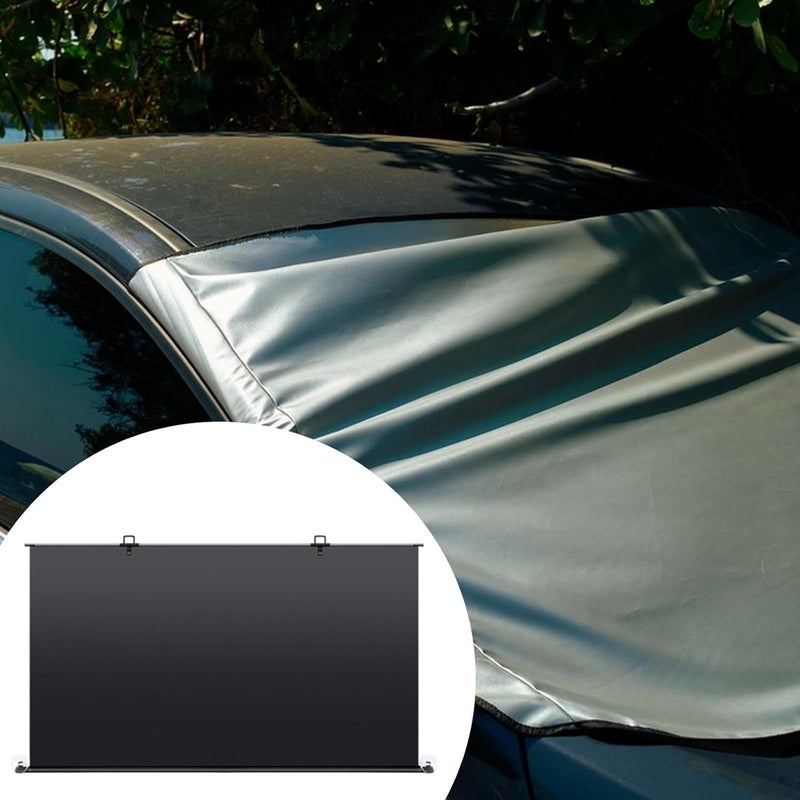 predolo Car Windshield Sun Visor Car Front Window Shade Summer Multifunctional Telescopic Privacy Blackout Keeps Your Vehicle Cool, Large - Image 3
