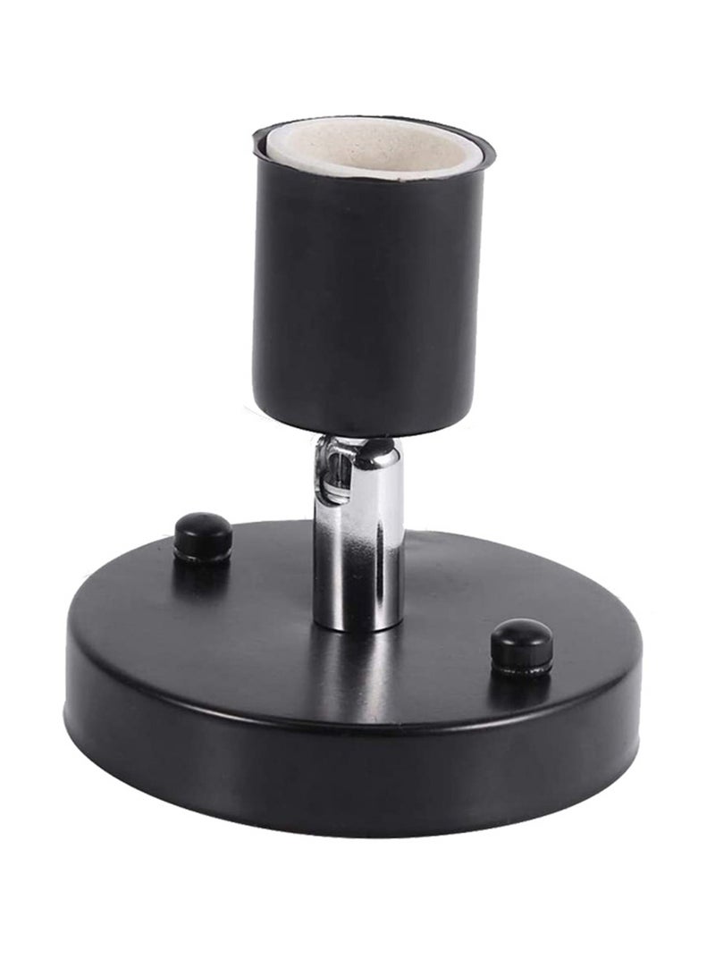 KASTWAVE Ceiling Lamp Socket Adapter 220V Lamp Holder Light E27 Lamp Holder Adapter Retro Vintage Rotating Bulb Socket Socket Light Holder 180 Degree Home Decor Cafe (Black) - Image 1
