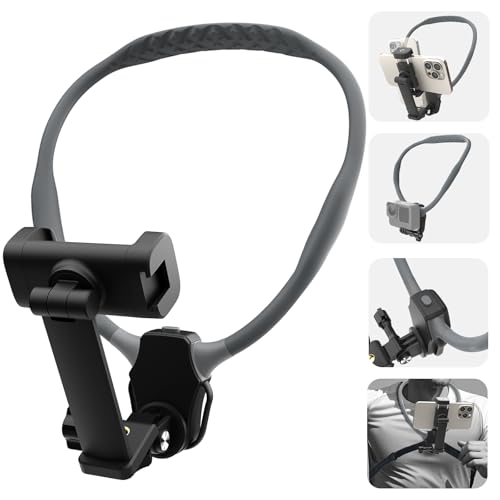 Beviliu Neck Phone Holder for Recording, Hands-Free POV/Vlog Neck Mount with Phone Clip & Chest Strap for Cooking/Fishing/Video Filming, Content Creator Phone Holder for iPhone Android Insta360 - Image 1
