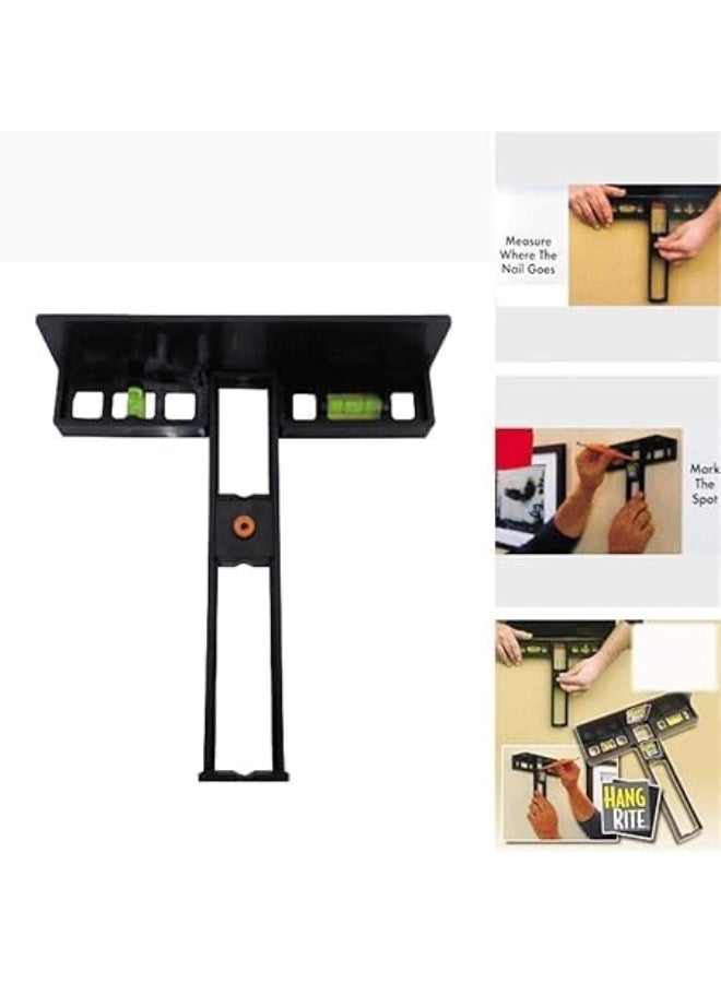 ميزان مائى متخصص لتعليق الصور و اللوحات، لتعليق مثالى للصور و المرايا بسهولة، مؤشرات ميل عامودية و افقية مدمجة مع مسطرة متحركة لتحديد مكان التعليق - Image 5