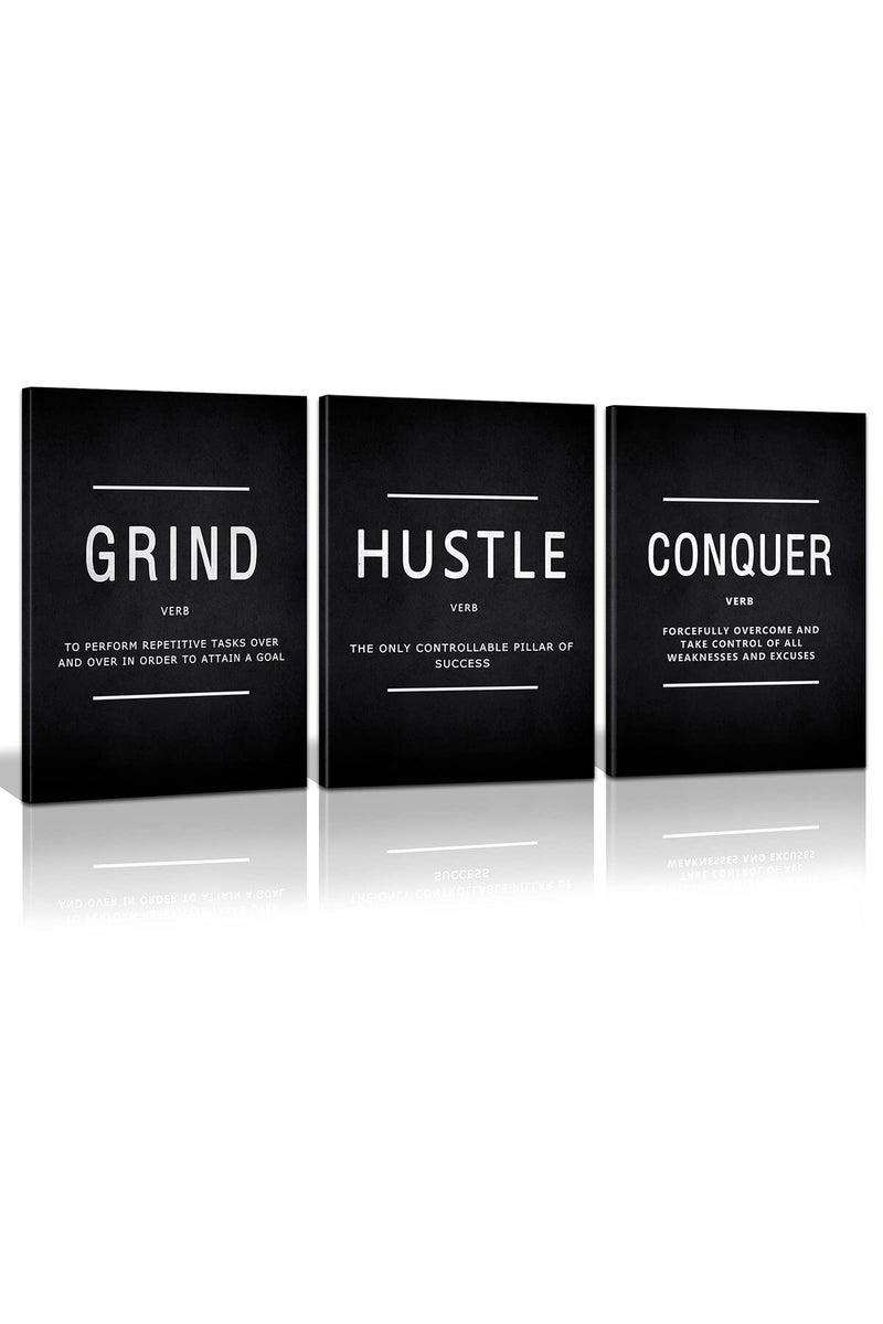 KAWAHONE Grind Hustle Conquer Wall Art Set - Image 1