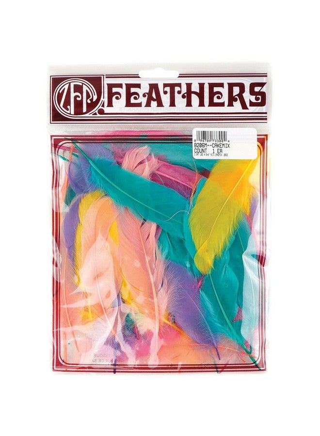 ZUCKER Colorful Goose Feather Satinette Craft Supply46 Inch 0.25 Ounce Diy Mixed Dyed Dream Catcher Costume Millinery Feathers (Cakemix) - Image 1
