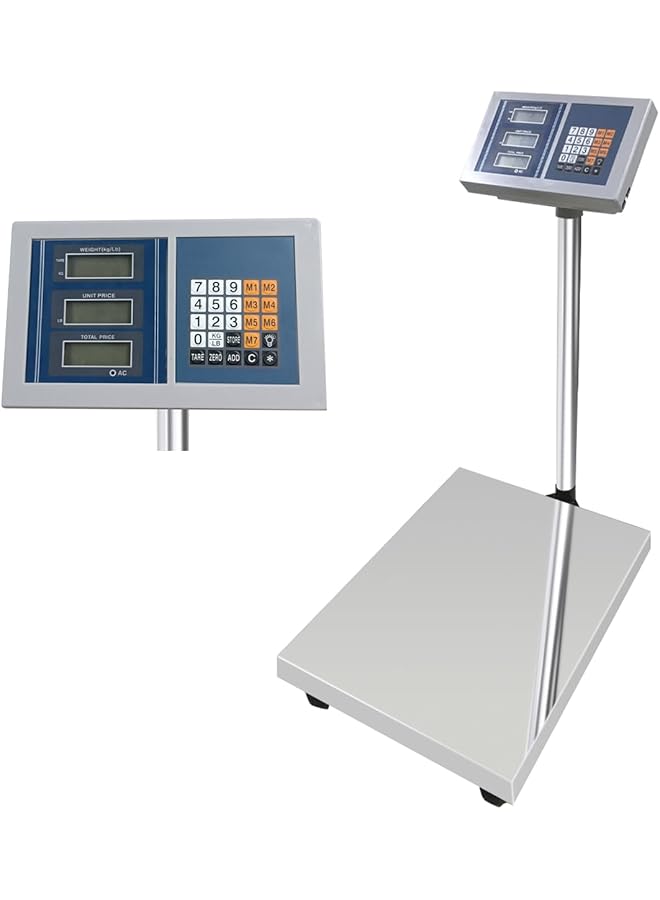 promass Digital Weighing Scale Electronic Platform Scale Postal Shipping Scale Large Industrial Floor Scale with 300kg Capacity & Backlit LCD Display & Tare Function for Packages Post Office Home - Image 1