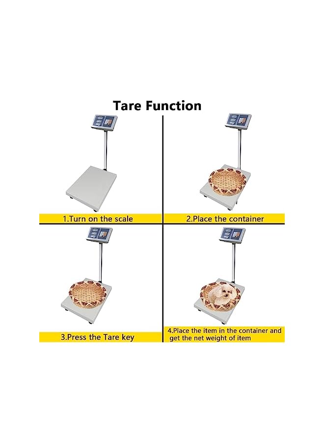promass Digital Weighing Scale Electronic Platform Scale Postal Shipping Scale Large Industrial Floor Scale with 300kg Capacity & Backlit LCD Display & Tare Function for Packages Post Office Home - Image 3