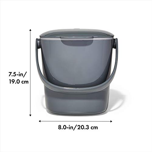 OXO Good Grips Easy-Clean Compost Bin, Charcoal - 0.75 GAL - Image 2