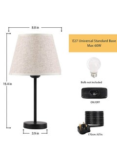 Table Lamp, Bedroom Lamp with Burlap Shade and Metal Base, Modern Bedside Lamp, Living Room, Study Room with Light Bulb - pzsku/Z8BD696455E4AEE36A6A4Z/45/_/1700020867/fde51c9c-80c5-4bbc-b68b-2930708d4cc9