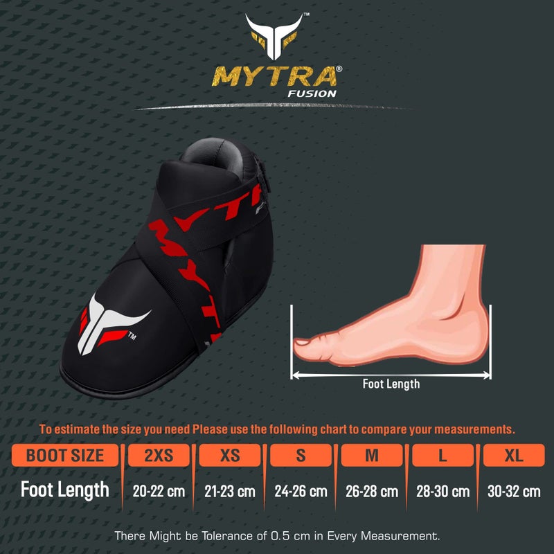 Mytra Fusion Semi Contact Boots â€“ Kickboxing Boots and Foot Pads for Sparring, MMA, Muay Thai, Karate, Training, Fighting and Martial Arts (Black, S) - Image 3