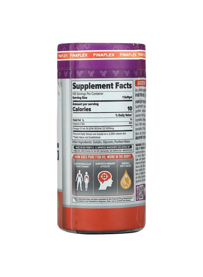 FINAFLEX Pure Fish Oil - 100 Softgels - Promotes Cardiovascular Function, Supports Memory & Focus - with Omega-3 Fatty Acids - 100 Servings - Image 2