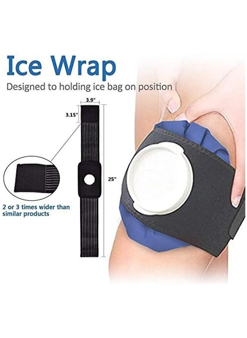 DMG TECH - Ice Pack for Injuries, Reusable Ice Bags, Hot & Cold ​Therapy and Pain Relief with Elastic Breathable Support Wrap, for Teeth Pain, Headaches and Menstruation Pain, 4-Pack, 3 Sizes (6"/9"/11") - Image 1