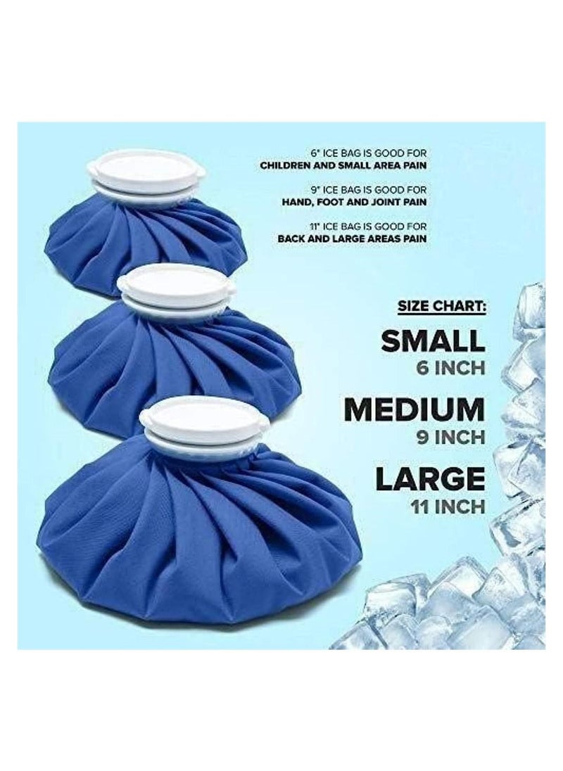 DMG TECH - Ice Pack for Injuries, Reusable Ice Bags, Hot & Cold ​Therapy and Pain Relief with Elastic Breathable Support Wrap, for Teeth Pain, Headaches and Menstruation Pain, 4-Pack, 3 Sizes (6"/9"/11") - Image 1