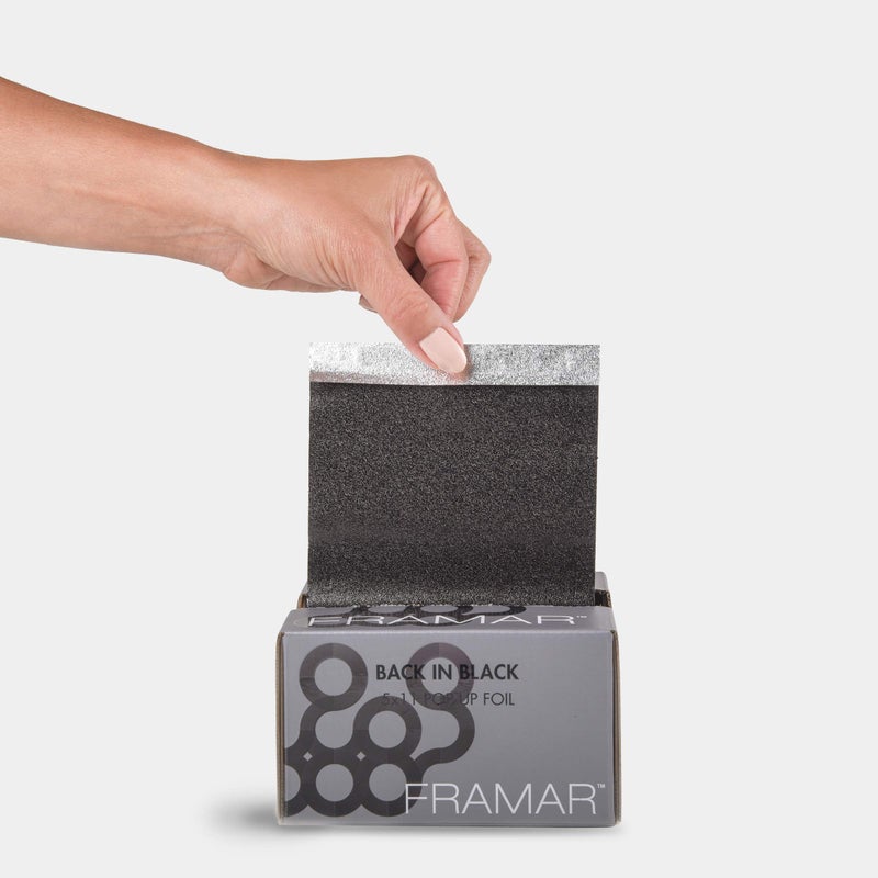 framar Framar Back in Black Pop Up Hair Foil, Aluminum Foil Sheets, Hair Foils for Highlighting - 500 Foil Sheets - Image 2
