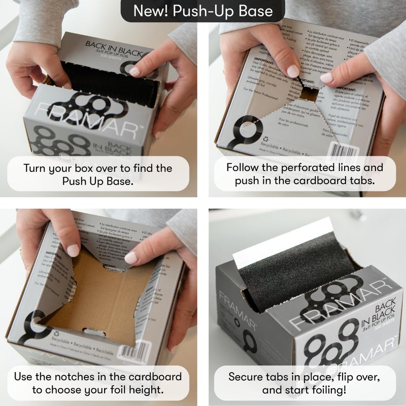 Framar Black Hair Foils For Highlighting - Pop Up Hair Foil, Highlight Foils For Hair, Aluminum Foil Sheets, Salon Foils For Hair Stylist, Hair Dye Supplies, Non Slip 500 Pop Up Foil Sheets - Image 4