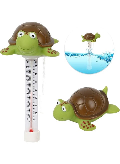 Floating Pool Thermometer Large Size Easy Read For Water Temperature Shatter Resistant With String For Outdoor And Indoor Swimming Pools And Spas Turtle