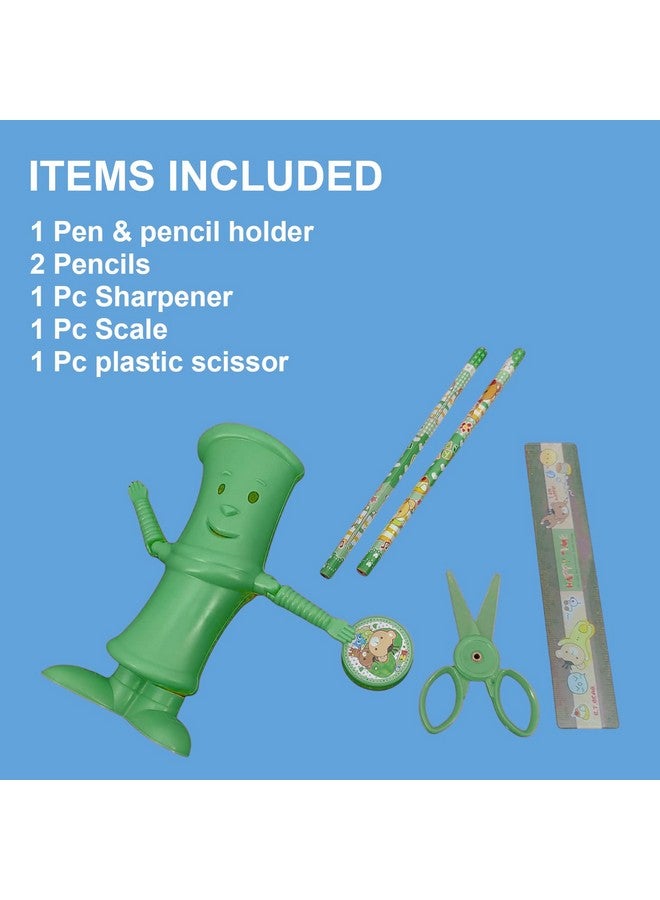 فنبلاست مجموعة أدوات فن بلاست - مجموعة أدوات مكتبية للأطفال، هدية إرجاع للأطفال، أولاد وبنات (أخضر) - Image 3