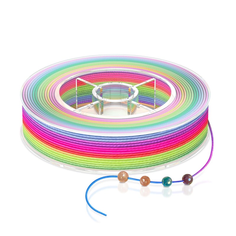 Profasion Stretchy String for Bracelets, Necklaces, Bead Stringing, Jewelry Making, Hair Braiding, and Crafts. Diameter: 1mm, Length: 82 Feet, Rainbow - Image 1