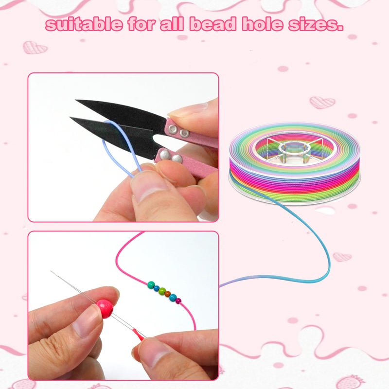 Profasion Stretchy String for Bracelets, Necklaces, Bead Stringing, Jewelry Making, Hair Braiding, and Crafts. Diameter: 1mm, Length: 82 Feet, Rainbow - Image 5