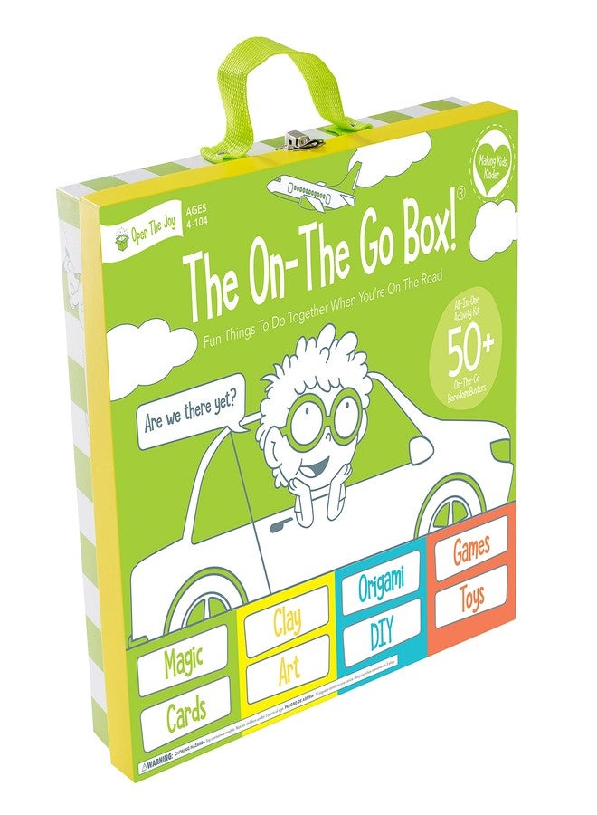 Open The Joy On The Go Box, Road Trip Travel Games Activity Box, Includes Card Games, Craft Kits, and Other 50+ Travel Activities for Kids and Family Ages 4+ - Image 1
