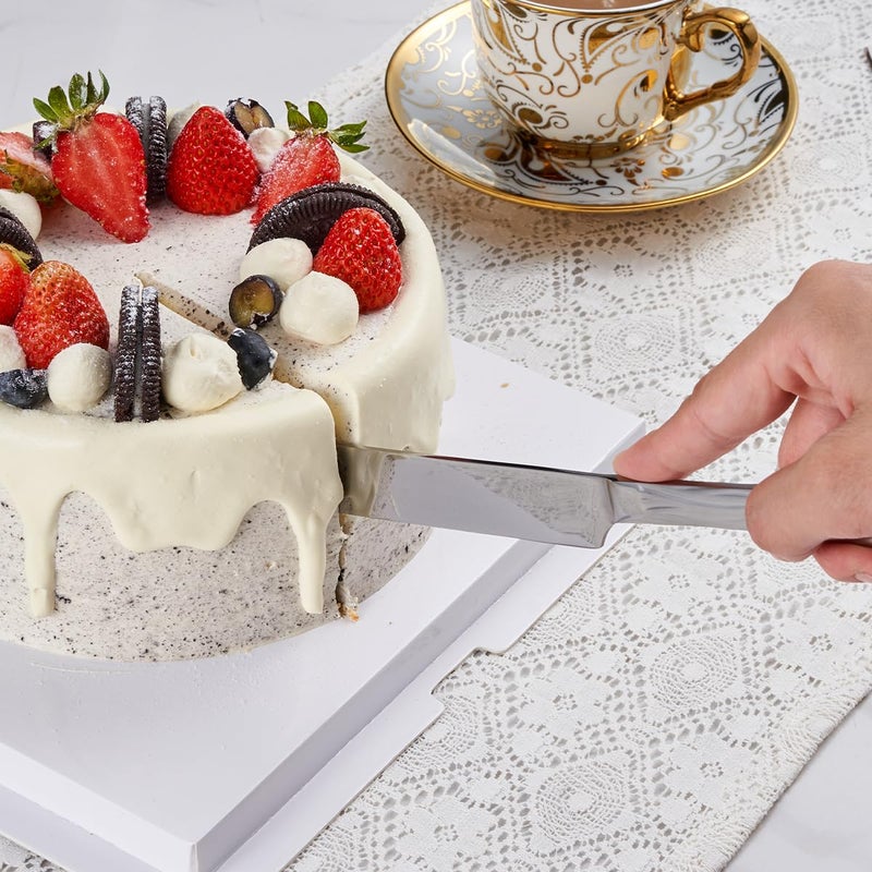 Seeshine Silver Cake Cutter Set, Stainless Steel Cake Cutting Set Include Cake Knife and Cake Server, Suitable for Wedding, Birthday, Parties and Events - Image 3