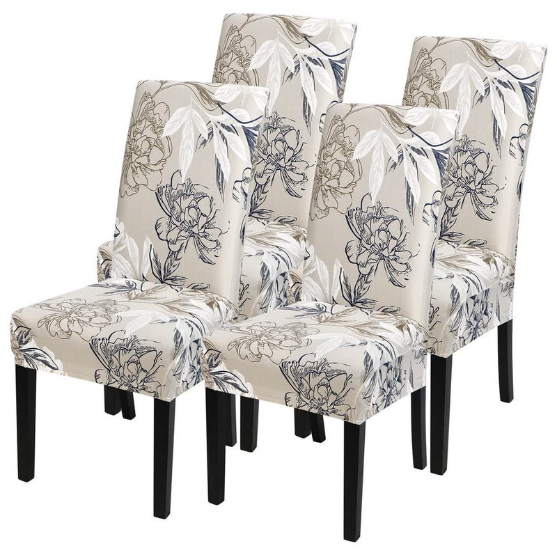 SearchI Printed Dining Room Chair Covers Set of 4 Stretch Kitchen Chair Covers Washable Parsons Chair Slipcover Removable Dining Chair Protectors for HotelCeremonyFlower Pattern3 - Image 2