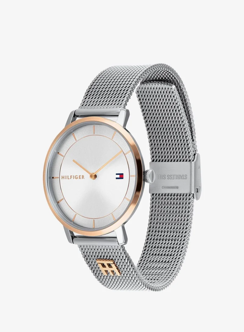 TOMMY HILFIGER Womens Analog Quartz Watch With Silver Stainless Steel Mesh Bracelet - 1782288