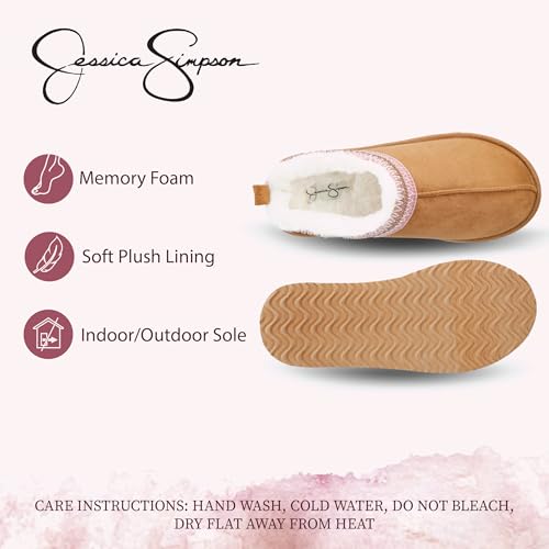 Jessica Simpson Girls 1 Inch Platform Memory Foam Slide-On Clog Slipper-Indoor/Outdoor Sole, Tan - Image 3