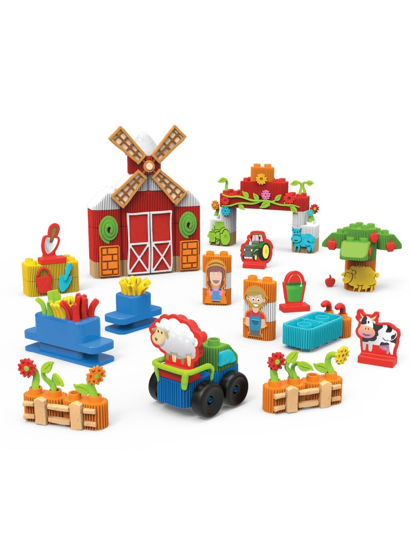 bildo Farm & Animal Barn  Blocks & Dough Playset - Image 3