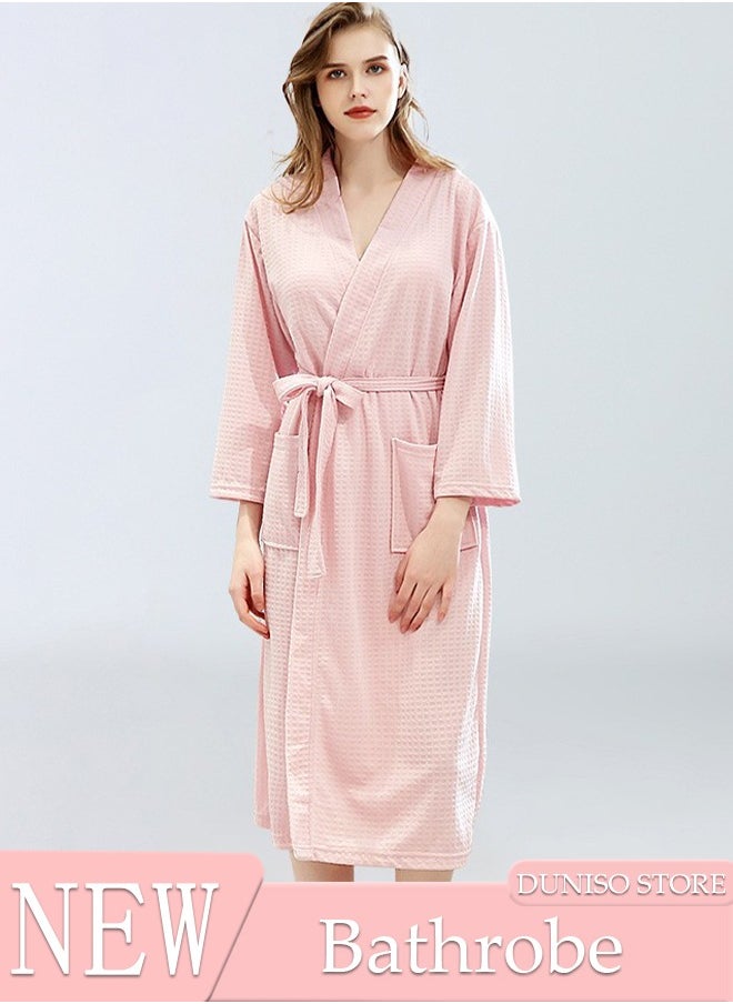 DUNISO - Women's Robe Lightweight Soft Kimono Robes Loungewear with Long Sleeve Side Pockets Sleepwear Spa Robe Nightwear Nightgown Women Water Bathrobe Bridesmaid Robes Dressing Gown Autumn Robe - Image 1