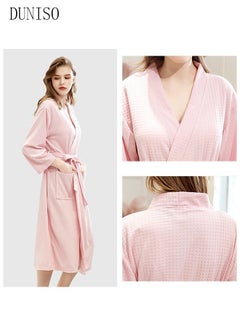 DUNISO Women's Robe Lightweight Soft Kimono Robes Loungewear with Long Sleeve Side Pockets Sleepwear Spa Robe Nightwear Nightgown Women Water Bathrobe Bridesmaid Robes Dressing Gown Autumn Robe  - Image 3
