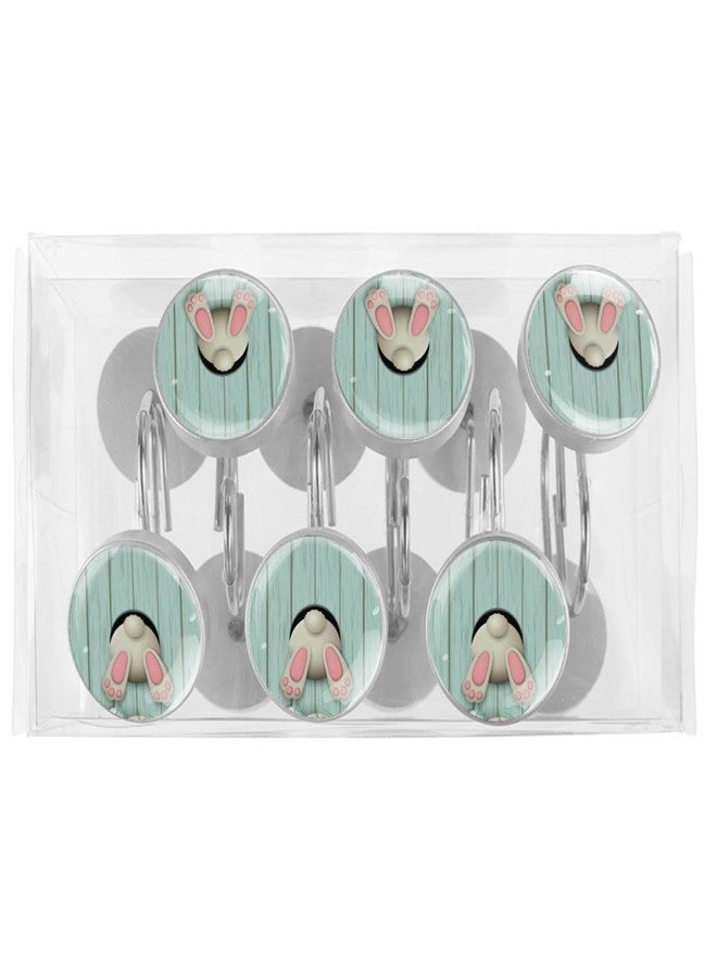 Happy Easter Bunny Shower Curtain Rod & Rings, Stainless Steel - Ideal for Every Bathroom - 12-Piece Set, Easy to Install & Secure, Built to Last - Image 5
