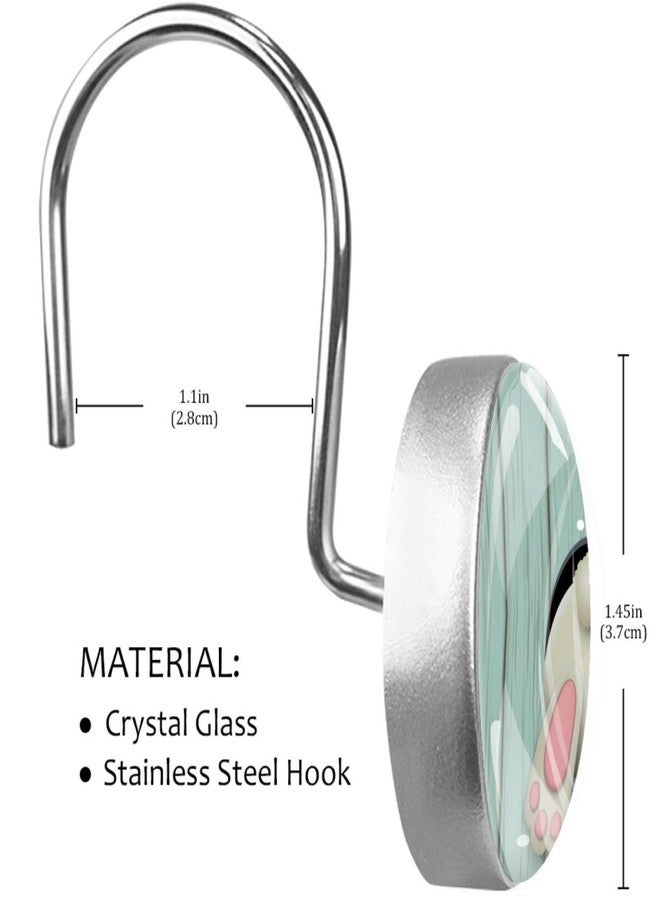 Happy Easter Bunny Shower Curtain Rod & Rings, Stainless Steel - Ideal for Every Bathroom - 12-Piece Set, Easy to Install & Secure, Built to Last - Image 3