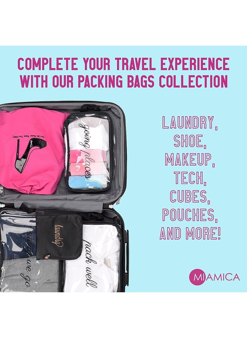 Miamica Miamica Travel Laundry Bag Lilac FLoral  Measures 21 x 22 When Fully Opened  Foldable Laundry Bag with Drawstring Closure  Durable Lightweight Travel Accessories  - Image 5