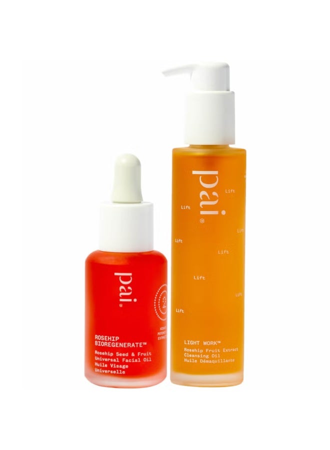Pai Skincare Rosehip Bioregenerate Oil 30ml and Light Work Rosehip Cleansing Oil 100ml Duo - Image 1