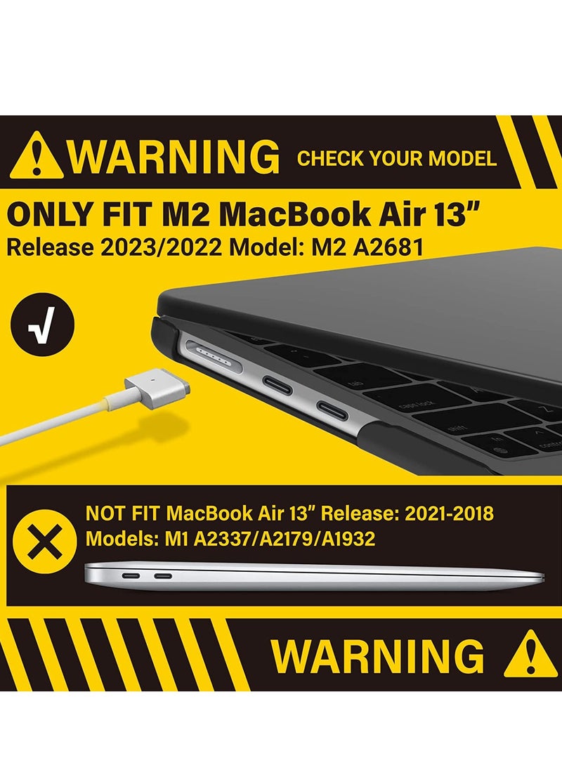 Generic 3 in 1 Case for MacBook Air 13.6 Inch 2025 A3240 M4 Chip/2022 A2681 M2 Chip/2024 A3113 M3 Chip, Hard Shell Cover & Keyboard Cover & Screen Film for MacBook Air 13.6 , Frosted  Black  - Image 2