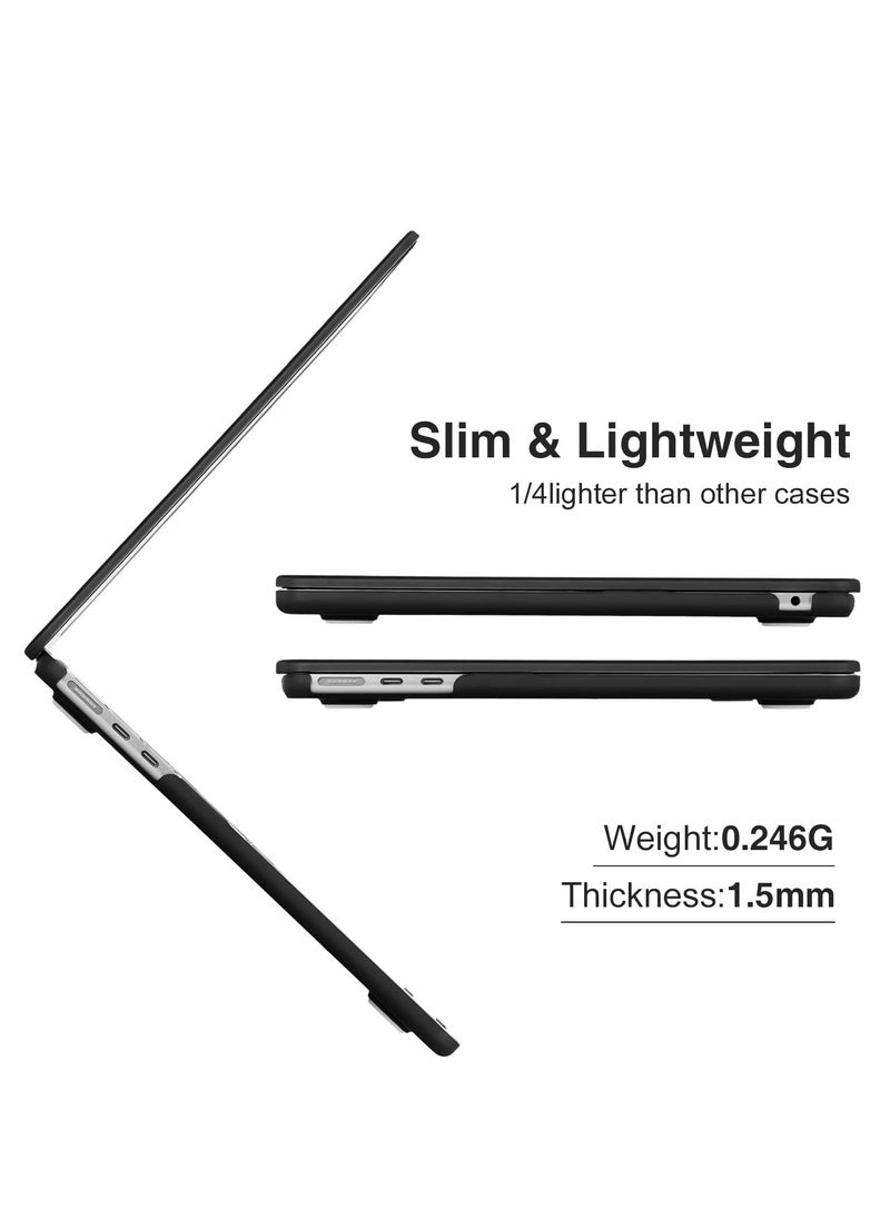 Generic 3 in 1 Case for MacBook Air 13.6 Inch 2025 A3240 M4 Chip/2022 A2681 M2 Chip/2024 A3113 M3 Chip, Hard Shell Cover & Keyboard Cover & Screen Film for MacBook Air 13.6 , Frosted  Black  - Image 4
