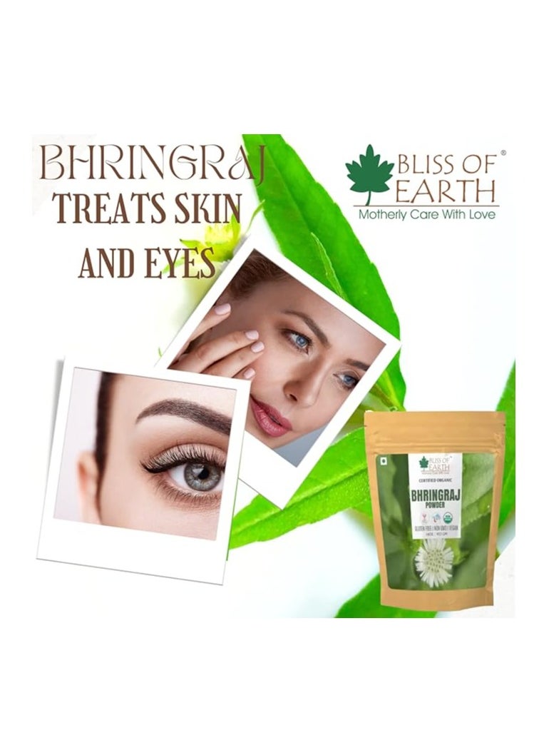 BLISS OF EARTH Bliss of Earth™ 100% Pure Natural Bhringraj Powder | 453GM | Great For Hair Pack of 2  - Image 2