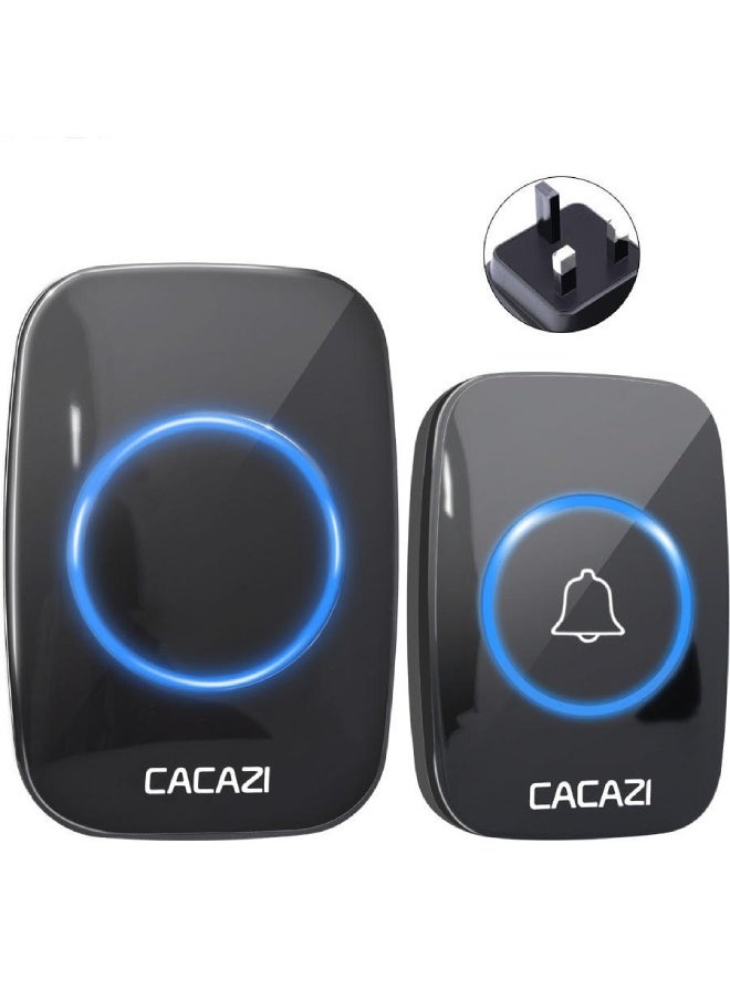 Generic - Waterproof Wireless Doorbell Black 0.15kg - Image 1