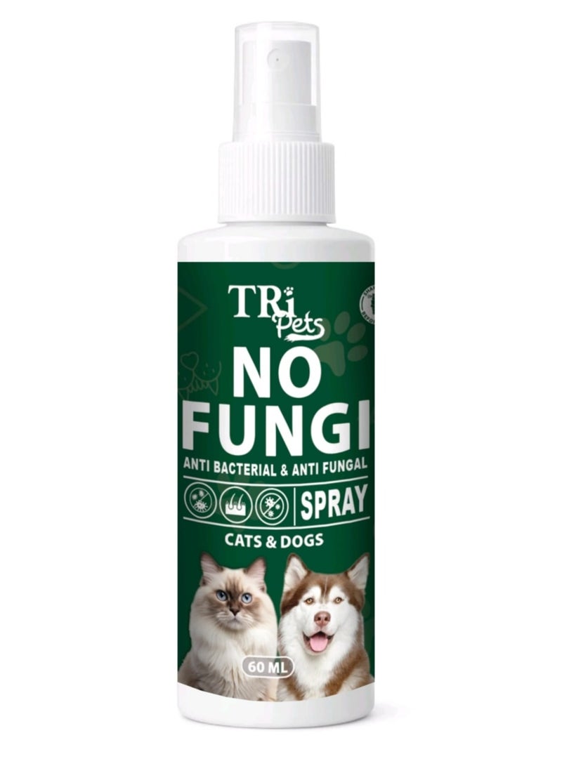 تي أر آي اسبري فونجي من ( T R  i )  قوي وفعال وآمن ومضاد للفطريات والبكتيريا وتهيج الجلد للقطط والكلاب (60 مل) - Image 1