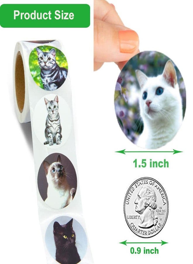 Hohamn 1.5" Cat Stickers for Kids Teachers, 500 Pcs Cat Kitten Stickers for Toddlers Birthday Party, School Reward, Giveaways - Image 3