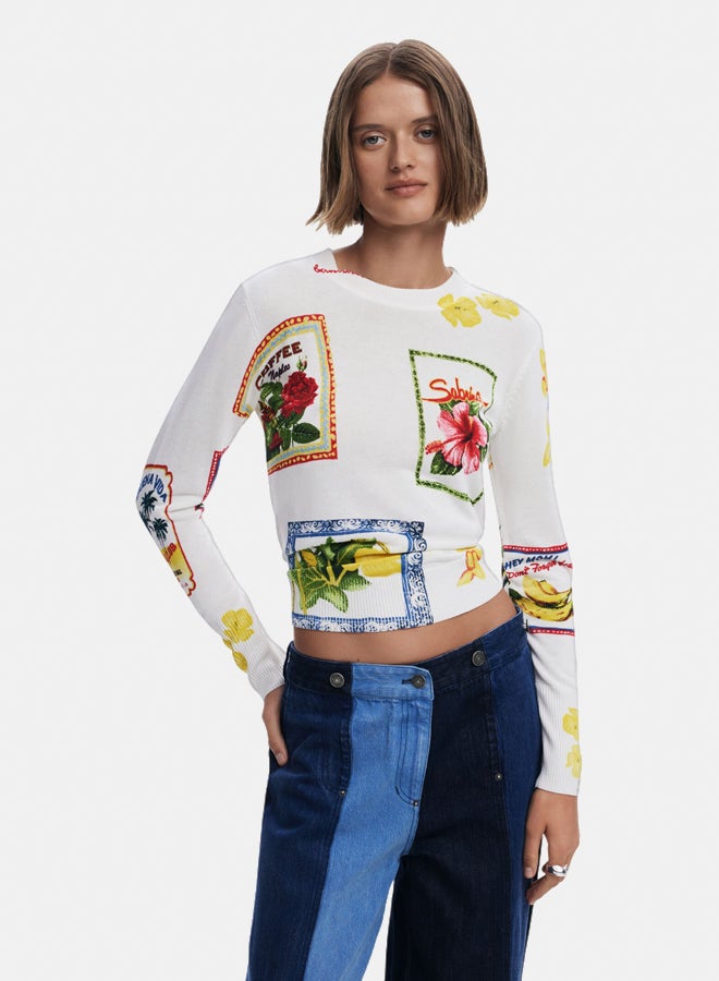 DESIGUAL Tropical stamps sweater  - Image 1