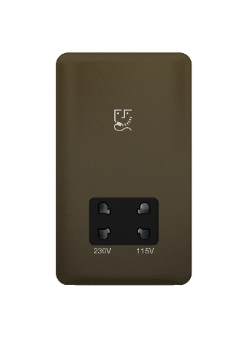 Schneider Electric Lisse - Shaver Socket - 2 gang - 115/230V Mocha Bronze with Black Interior - GGBL7090BMBS