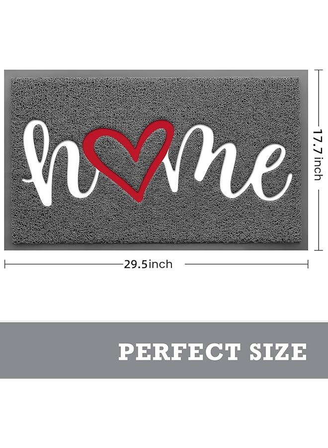 إيروريكس سجادات باب المنزل للترحيب بالخارج والداخل، متينة ومنخفضة الارتفاع، بساط أمامي غير قابل للانزلاق لمدخل المنزل، سهل التنظيف، ديكور شرفة المنزل، أرضية الفناء الخارجي 30 بوصة × 17.5 بوصة، رمادي المنزل - Image 2