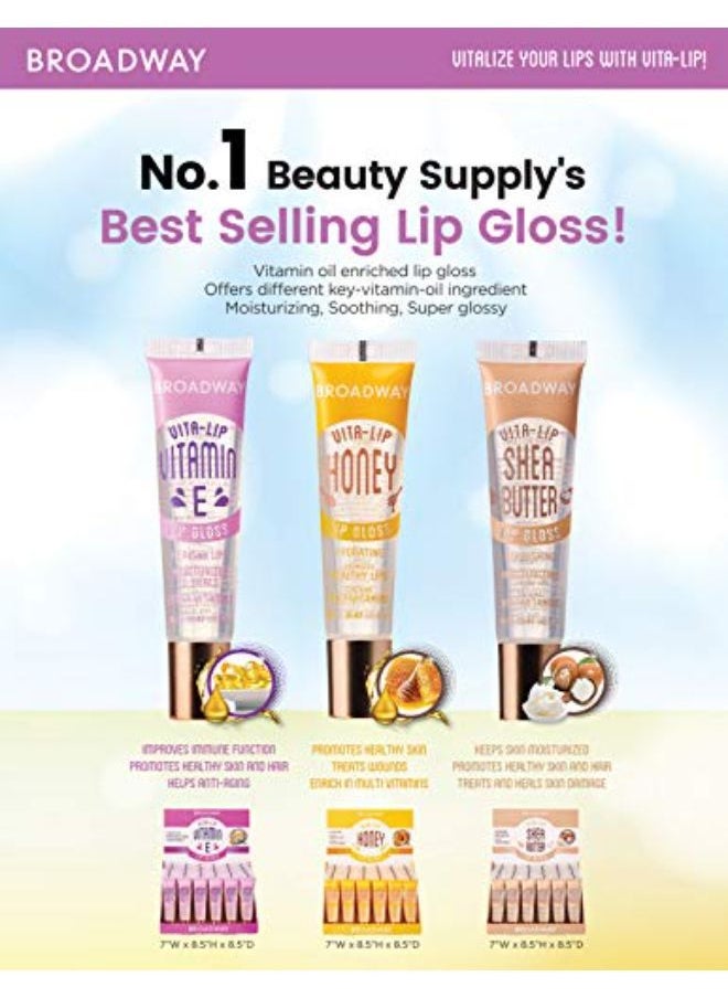 Broadway Vita-Lip Clear Lip Gloss 0.47Oz/14Ml (Shea Butter) 6 Pack  - Image 5