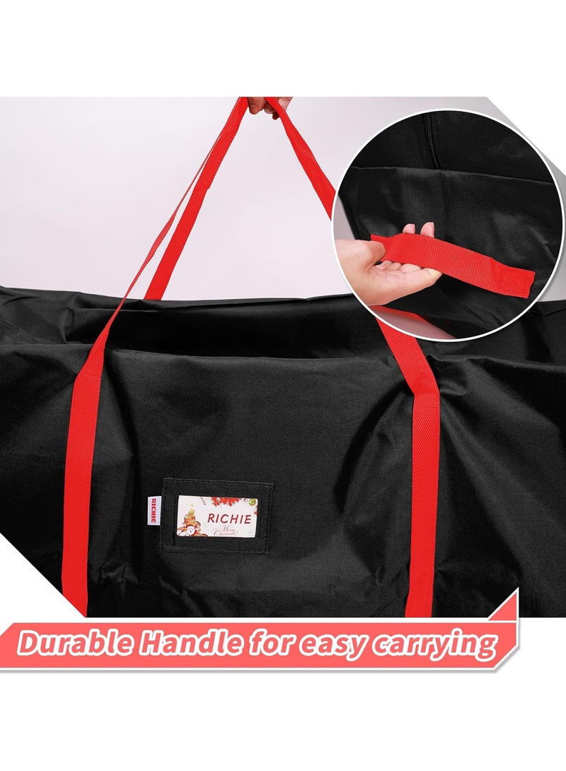 AUTOYSUR حقيبة شجرة الكريسماس لتخزين شجرة الكريسماس (قماش) - حقيبة شجرة الكريسماس تناسب شجرة الكريسماس الصناعية المفككة بطول 8 أقدام - حقيبة شجرة الكريسماس الثقيلة، مقابض معززة - حقيبة تخزين شجرة الكريسماس مقاومة للماء، باللون الأسود - Image 4