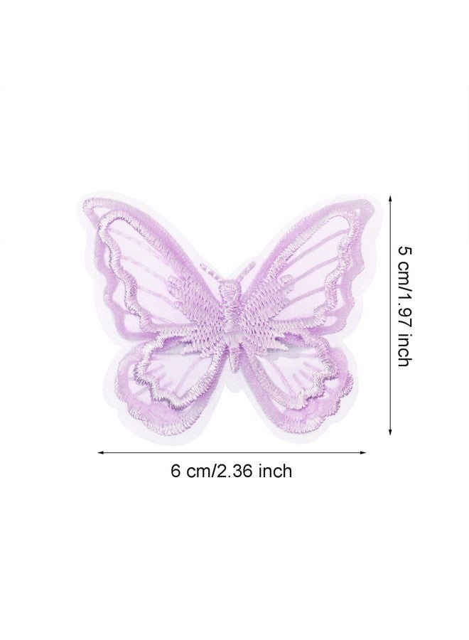 بنتا إنجل مشابك شعر على شكل فراشة من Penta Angel مكونة من 6 قطع من الدانتيل المطرز على شكل زهرة على شكل فراشة ودبابيس شعر لحفلات الزفاف للنساء وديكور حفلات الهالوين وعيد الميلاد (بنفسجي فاتح) - Image 2