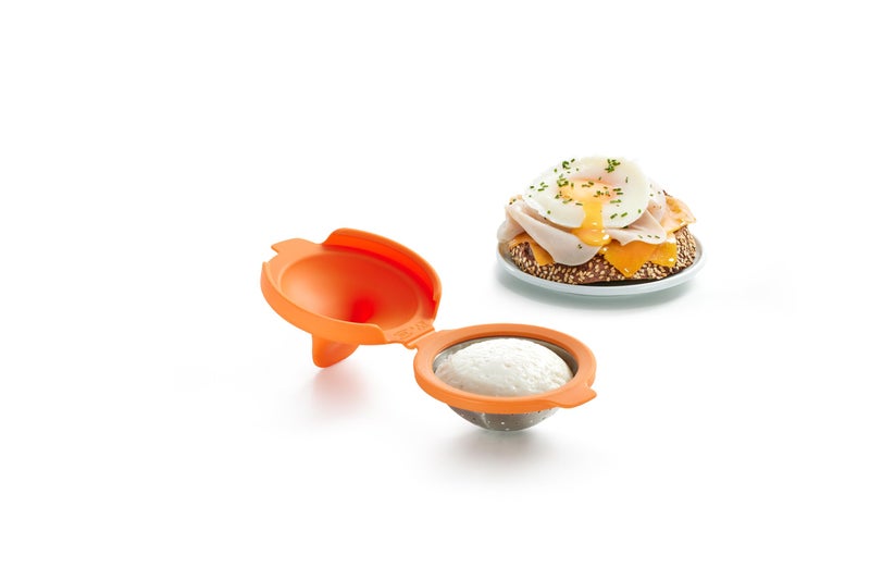Lekue Poached Egg Maker/Poached Egg Cooker Set of 2, Orange - Image 2