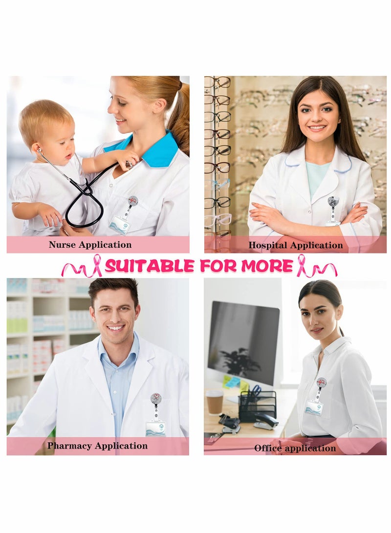 Sparkling Nurse Badge Reel Set - 3 Retractable Holders with Swivel Clip for Nurses, Doctors, Teachers & Students (Silver) - Image 4