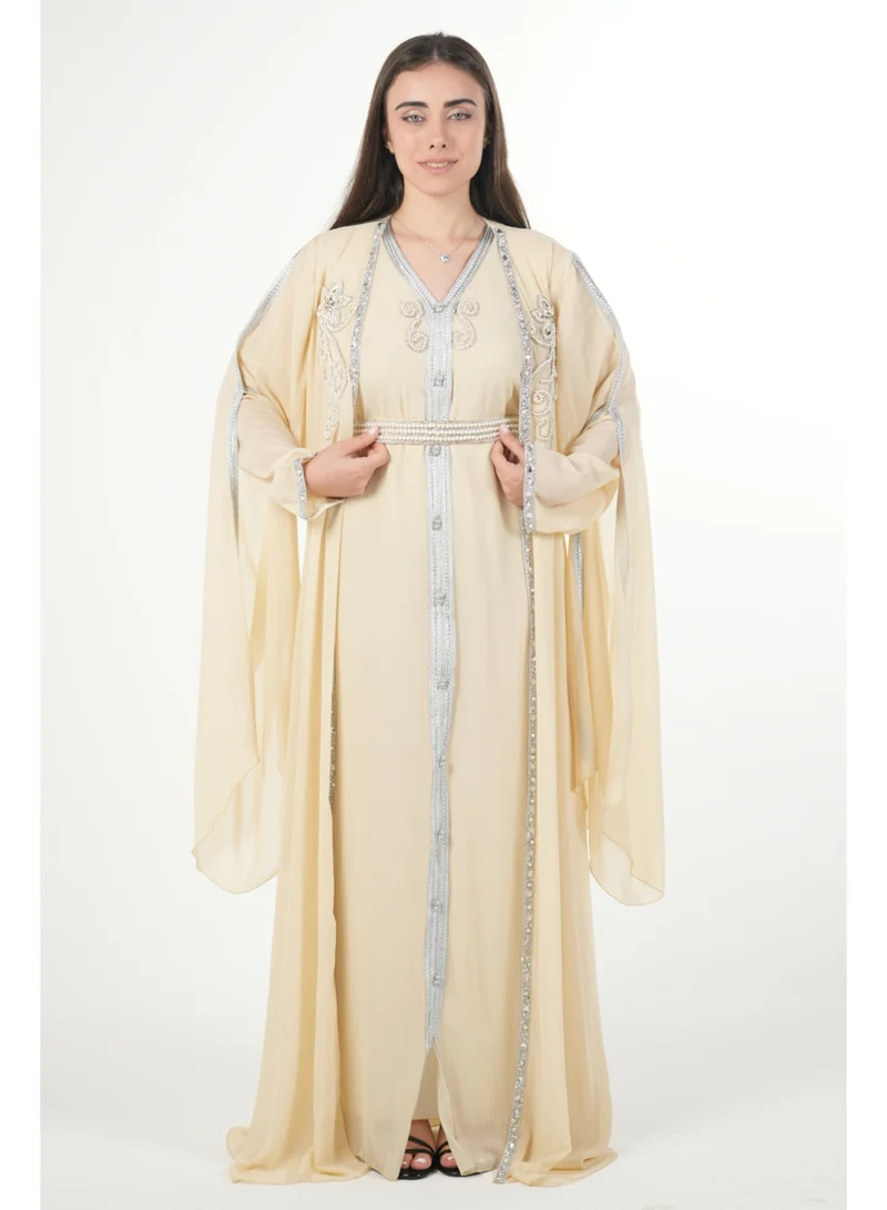 البنت الشرقية قفطان مغربي مطرز جلابية نسائية