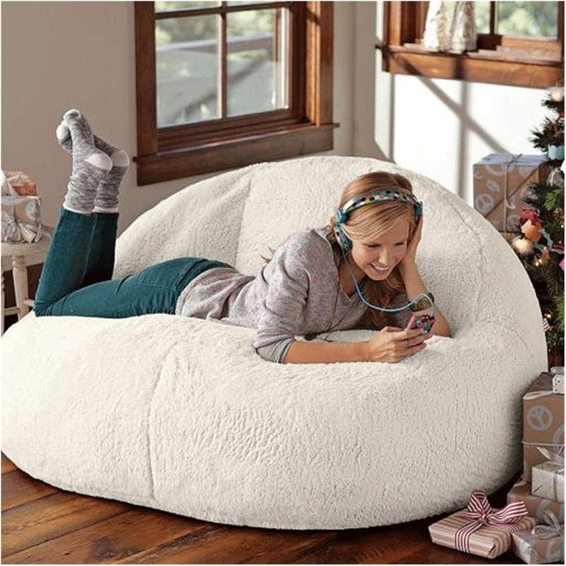 Poppins Home Lazy Sofa Big Lamb Velvet Bean Bag Sofa, Lazy Sofa Bed Children's Adult Balcony Corner Stool Fluffy Cushion (Filled, Large) - Image 5
